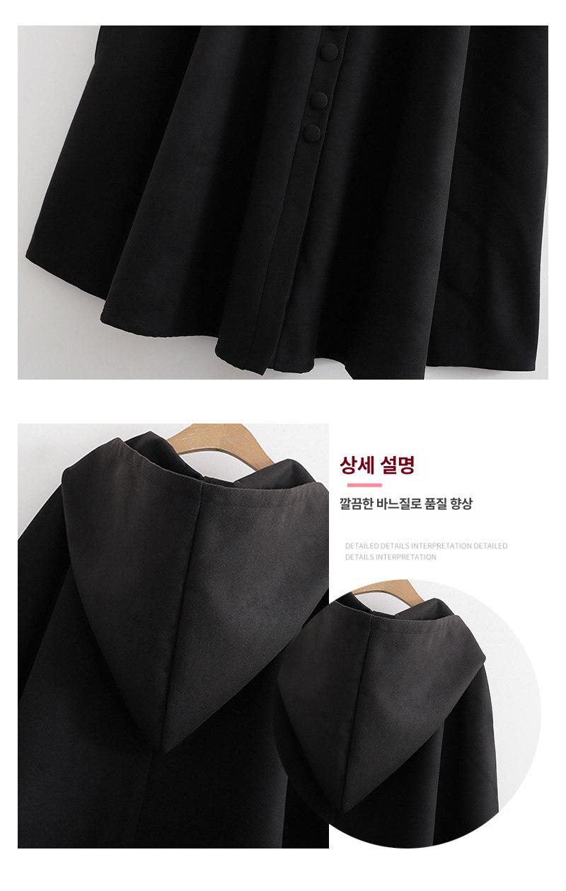 블랙 망토 코스프레 의상 할로윈 공연 무대 코스튬 롱 케이프 - 상세 이미지 4