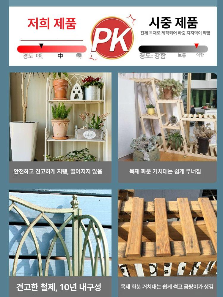 빈티지 화분 레트로 바구니 철제 발코니 가든 플랜트 앤틱 화분대 - 상세 이미지 3