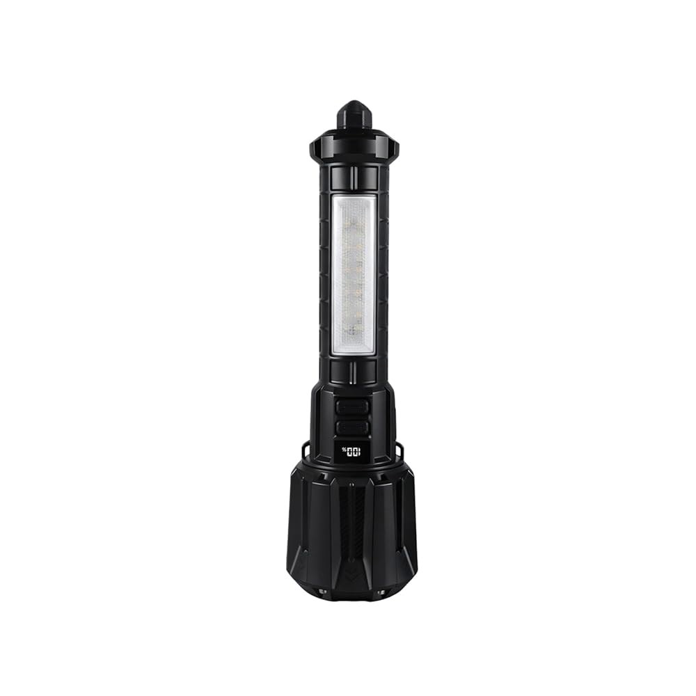 VAVOFO 20W 전술 LED 손전등, 100000LM 고광도 충전식 6000mAh 배터리, 타입-C, 창문 차단기, 레드 블루 스트로브, 사이드 라이트, 캠핑, 하이킹, 비상용 - 상품 이미지