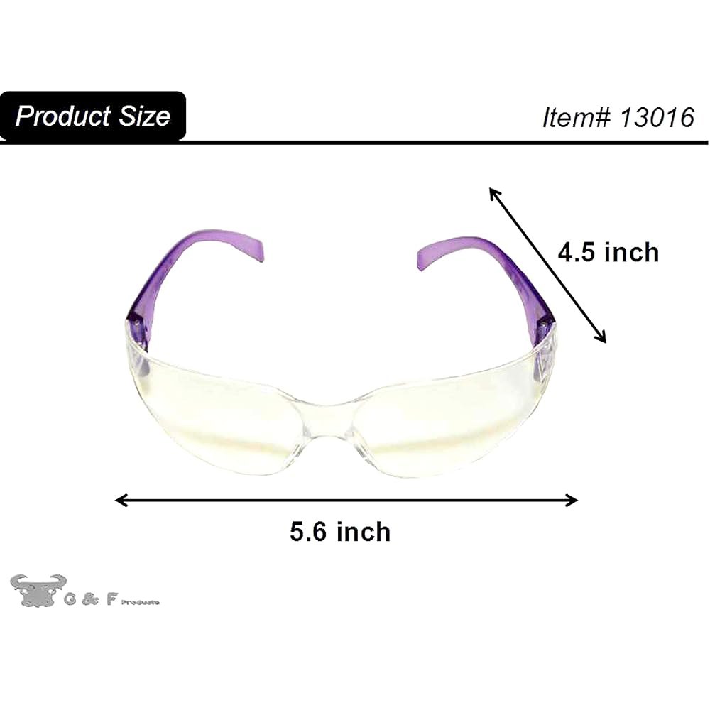 아이프로 안전 안경 및 고글 세트, 투명 김서림 방지 렌즈, UV400 보호, ANSI Z87.1 인증, 조절 가능, 6/12 1 Clear Lens 6 Pack Safet - 상세 이미지 2