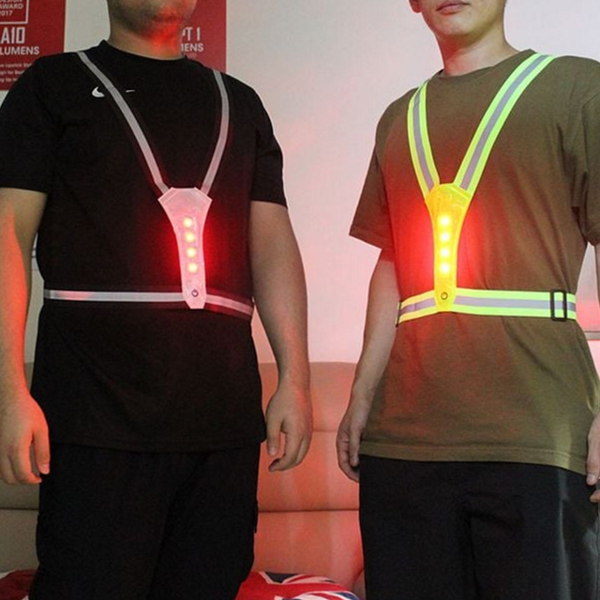 경량 led 안전 조끼 스트랩 led 반사 조끼 작업용 야간 - 상품 이미지