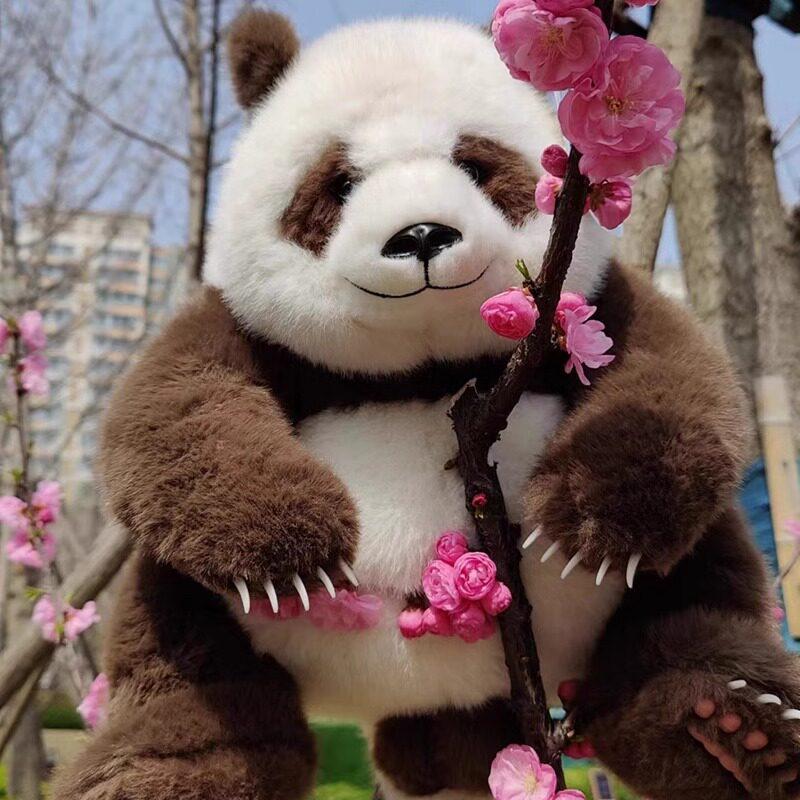 판다 인형 치짜이 갈색 대형 동물 곰인형 장난감 선물 - 상세 이미지 2