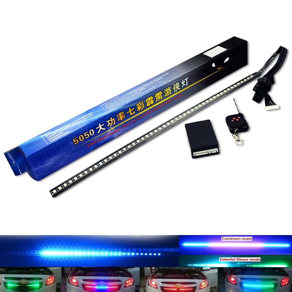 NSKANQI RGB LED 나이트 라이더 스캐너 라이트 스트립 22인치 48-SMD 멀티컬러 플래시 스트로브 그릴 경차 트럭 내부 조명(나이트 스트립) - 상품 이미지