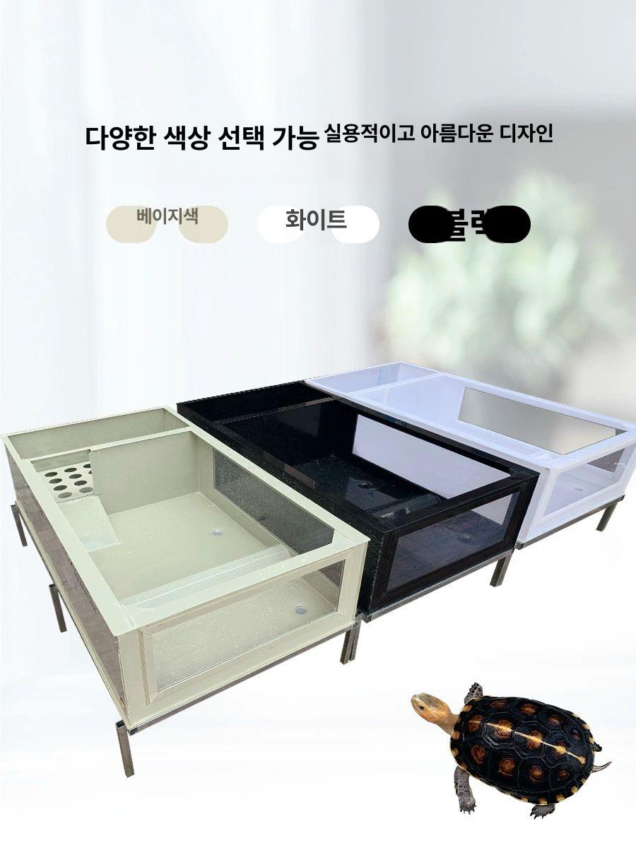 거북이 수조 반수생 파충류 배수 사육장 케이지 테라리움 전등 - 상세 이미지 5