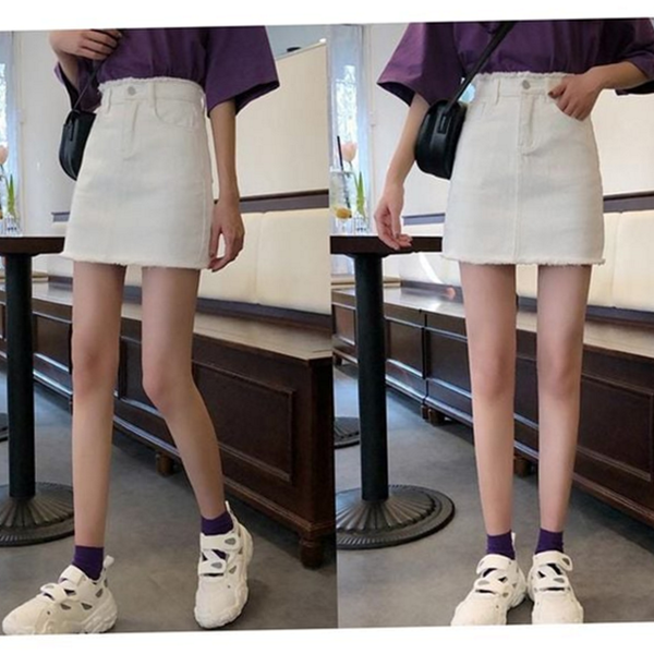 하이 여성 데님 스커트 캐주얼 청치마 데일리 여름 - 상품 이미지