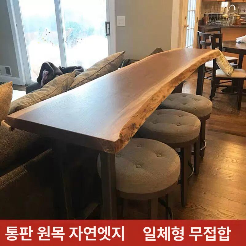 긴테이블 카페 바테이블 홈카페 원목 테이블 홈바 슬림 식탁 좁은 - 상세 이미지 2