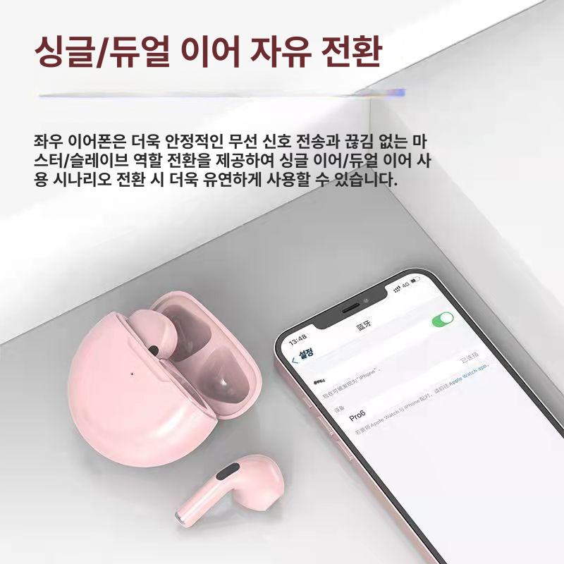 Pro 블루투스 무선 이어폰 고음질 미니 안드로이드 스포츠용 화이트 - 상세 이미지 5
