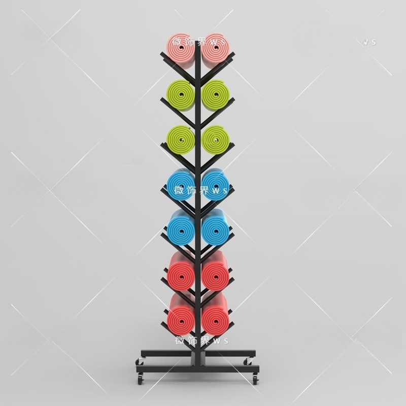 요가매트정리함 체육관 수납장 튼튼한 화이트 철제 이동식 바퀴형 다단 대용량 필라테스 - 상세 이미지 2