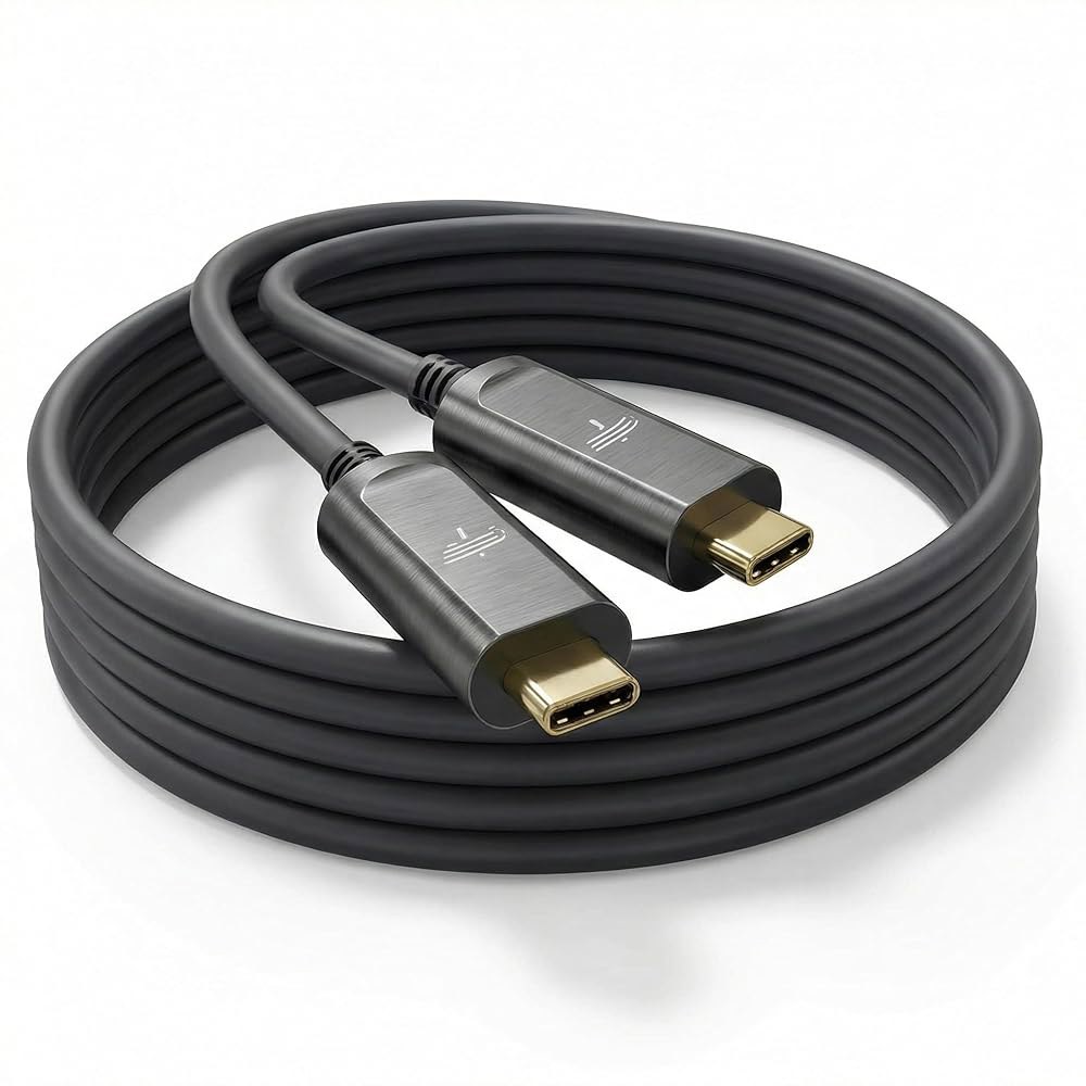 DWLCWY 광섬유 USB C to 케이블(50피트), 슬림 고속 10Gbps 3.2 Gen2 액티브 광케이블 VR, 웹캠, 노트북 등 다양한 용도로 사용할 수 있습니다 50ft - 상품 이미지