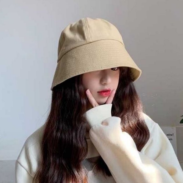 데일리 무지 벙거지 모자 남녀공용 베이직 버킷 햇 캐주얼 사계절 - 상품 이미지