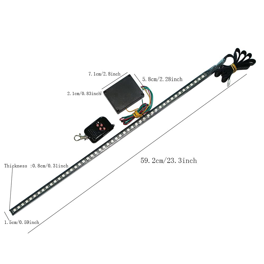 NSKANQI RGB LED 나이트 라이더 스캐너 라이트 스트립 22인치 48-SMD 멀티컬러 플래시 스트로브 그릴 경차 트럭 내부 조명(나이트 스트립) - 상세 이미지 2