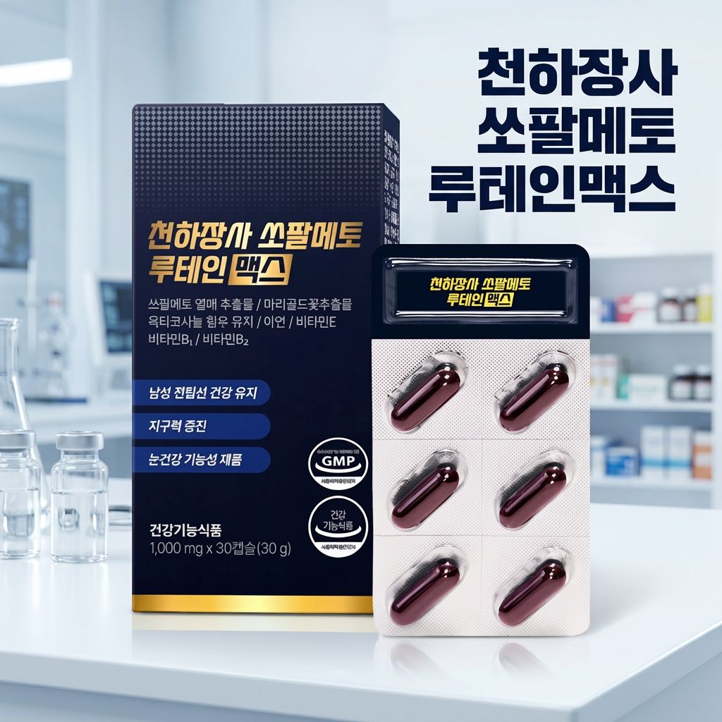 천하장사 쏘팔메토 옥타코사놀 전립선 루테인 영양제 1000mg (전립선 눈 건강 4개월분) - 상세 이미지 2
