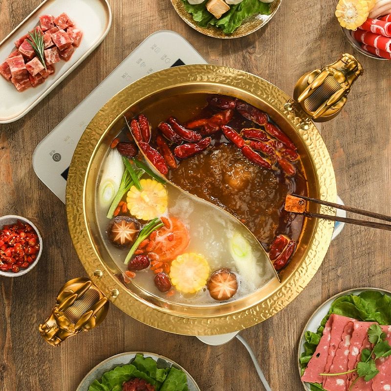 분할 냄비 마라탕 업소용 반반냄비 두칸냄비 전골 샤브 스테인리스 - 상품 이미지