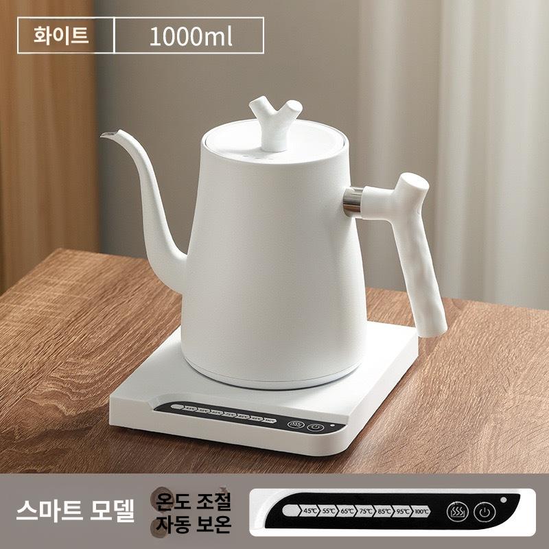 스텐 커피포트 온도조절 티포트 핸드드립 주전자 스트레이트 노즐 블랙 (스마트 버전) 이미지 7