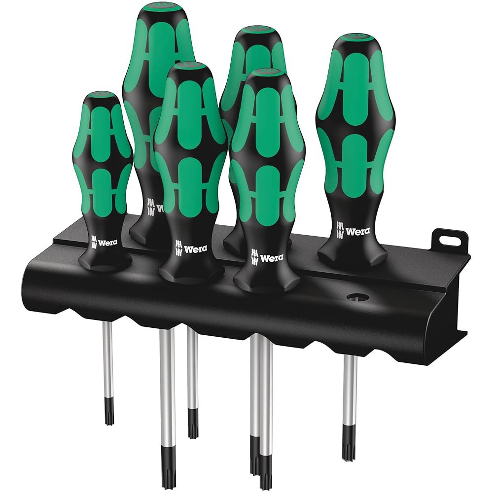 Wera 05028062001 367/6 TORX 드라이버 세트 크래프트폼 플러스 및 랙, 6개 1 TX10x80mm TX15x80mm TX2 - 상품 이미지