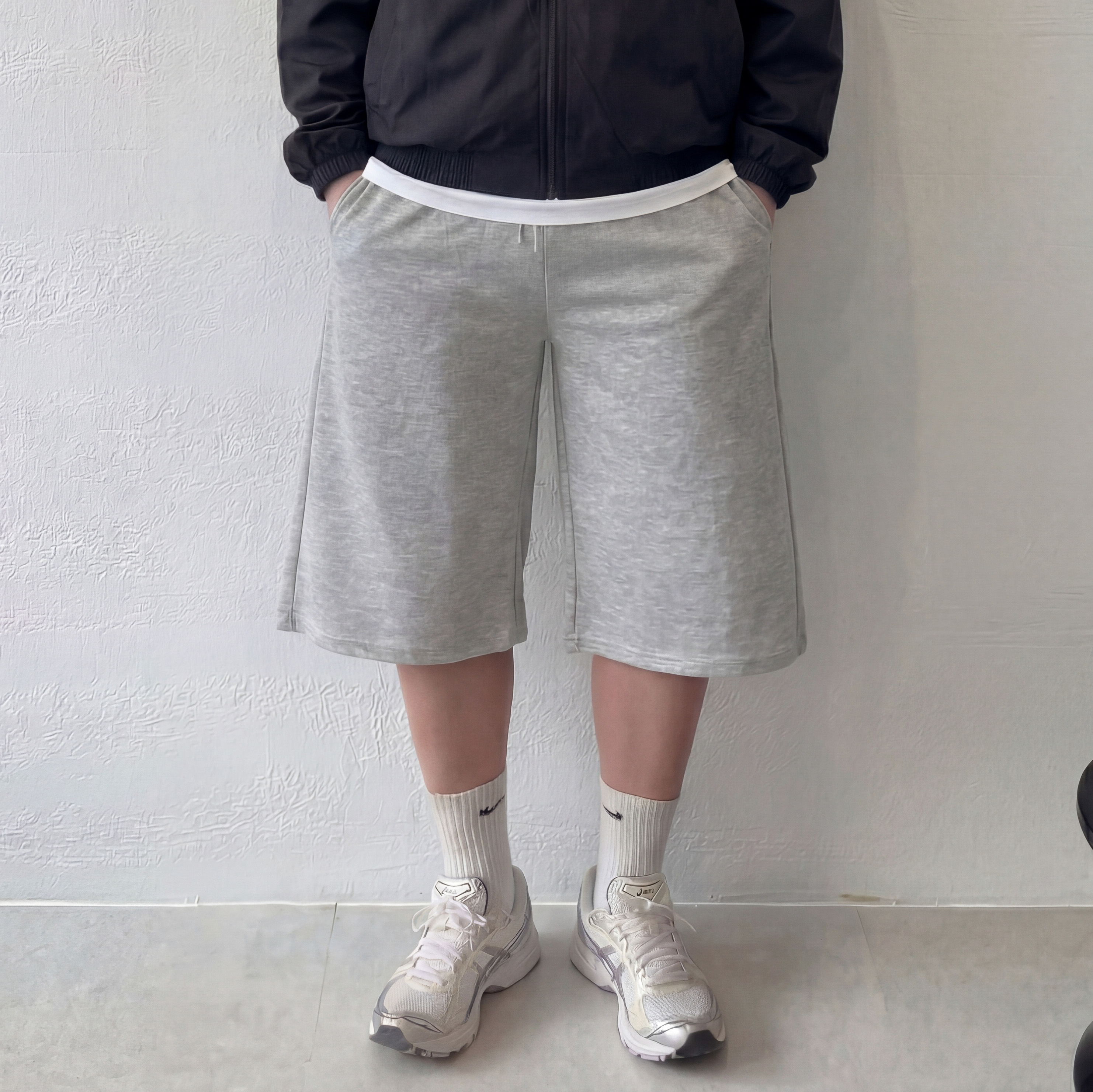 1+1 남자버뮤다팬츠 7부반바지 회색반바지 벌룬팬츠 이미지 2