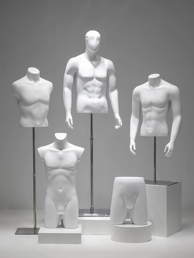 남성 마네킹 고급 하프 상반신 토르소 의류 디스플레이 관절형 모델 전시용 - 상세 이미지 4