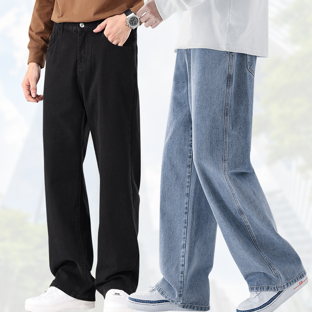 사계절 세미 와이드 팬츠 데님 남성 청바지 - 상품 이미지
