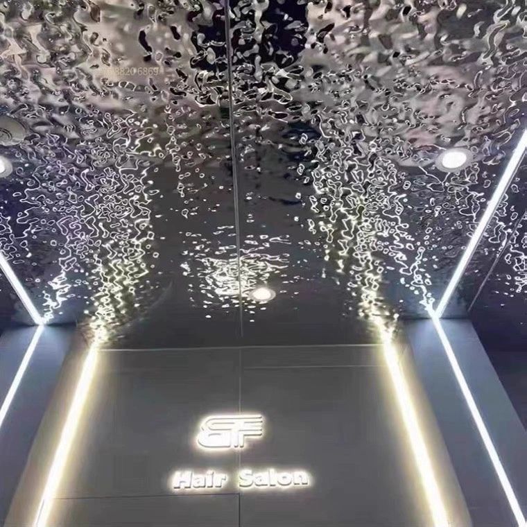 금속 웨이브판넬 워터 스테인리스 마감재 쇼핑몰 천장재 인테리어 장식필름 - 상세 이미지 4
