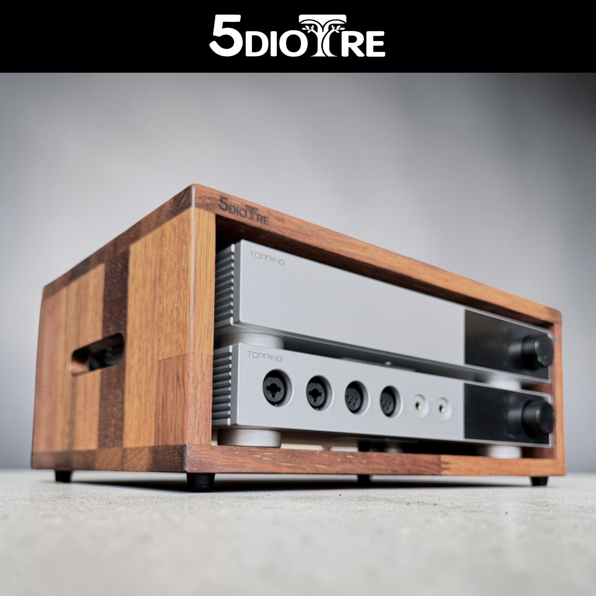 오디오트레 토핑 D900 & A900 전용 원목 오디오랙 DAC 수납장 멀바우 국내제작 - 상품 이미지