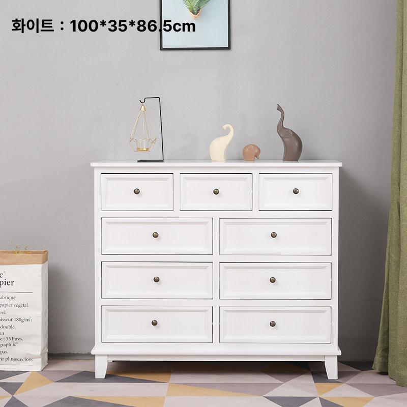 5단 6단 7단 서랍장 원목 깔끔한 와이드 수납장 선반 슬라이딩 - 상세 이미지 2