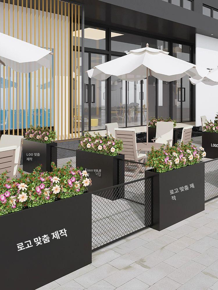 대형 플랜트박스 화분 사각 스틸 정원 가든 파티션 야외 조경 인테리어 화단 - 상세 이미지 3