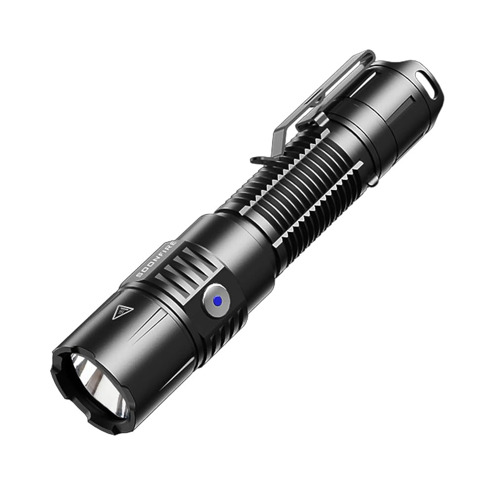 곧 MX75 2530 루멘 LED 전술 손전등 법 집행 기관, 390야드 빔 거리 USB-C 충전식 포켓 배터리 포함 Black - 상세 이미지 2
