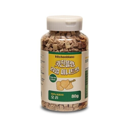 영하40도 100%동결건조 키친블랑 리얼 미니트릿 오리고기, 80g, 1개 - 상품 이미지