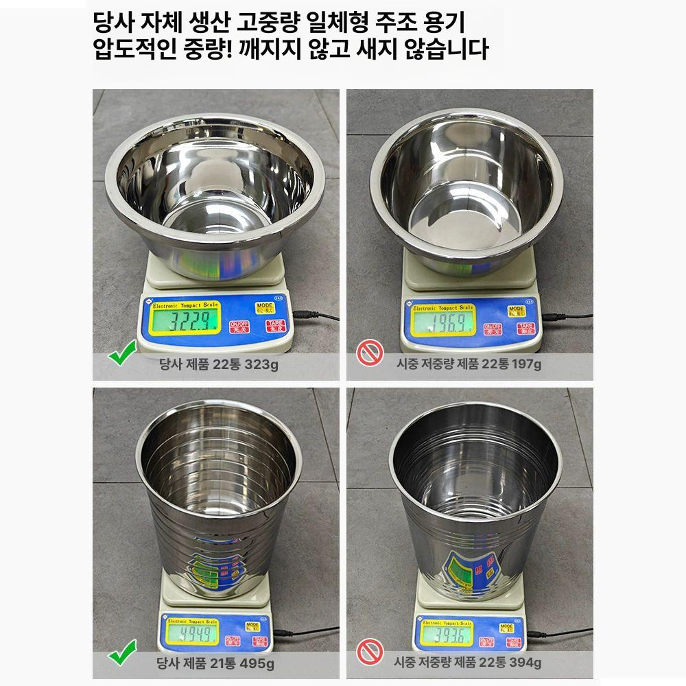 스테인레스 밥그릇 대형견 물그릇 애견 강아지 펫볼 식기 스틸 급수기 - 상세 이미지 3