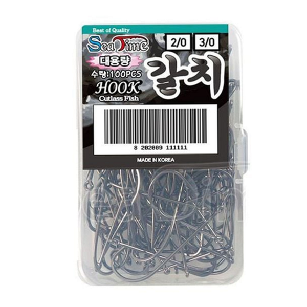 강한 낚시 바늘 고리형 갈치 낚시 바늘 100개입 채비 자작 - 상품 이미지