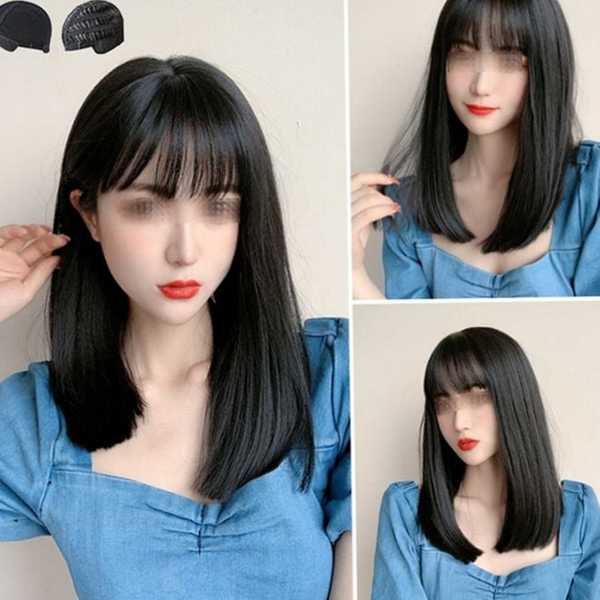 내추럴 여성가발 통가발 생머리 고열사 데일리 헤어 - 상품 이미지