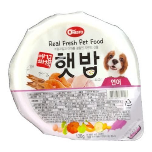 강아지 주식캔 사료 애견비책 햇밥 120g 연어, 120g, 1개 - 상품 이미지