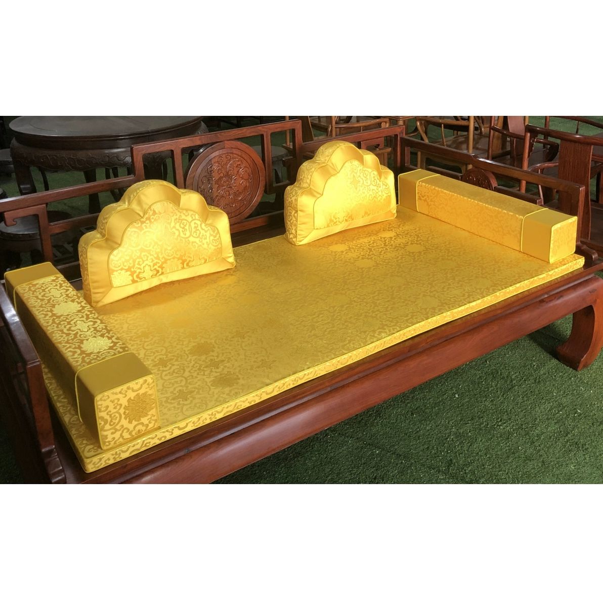 예단 보료세트 전통 비단 폐백용품 황실스타일 혼례 좌식소파 사극 - 상품 이미지