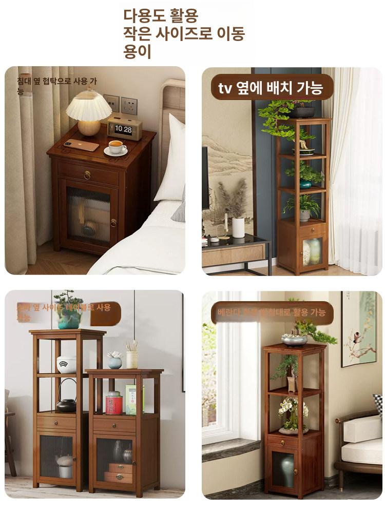 장식장 위스키 원목 사방탁자 화초장 테이블 한식당 와인 술 양주장 진열장 - 상세 이미지 5