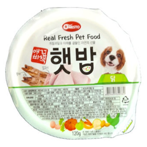 강아지 주식캔 사료 애견비책 햇밥 120g 닭고기, 120g, 1개 - 상품 이미지