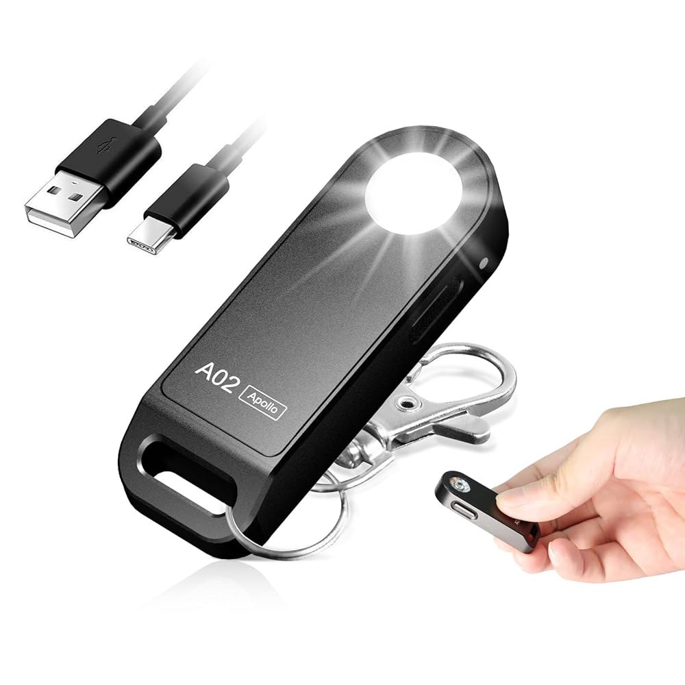 브리니트 A02 미니 EDC 키 체인 플래시라이트 충전식 USB-C LED 라이트 125루멘 캠핑 하이킹 개 산책용 밝고 작은 평평한 포켓 키링 긴급 가정용 정전 - 상품 이미지