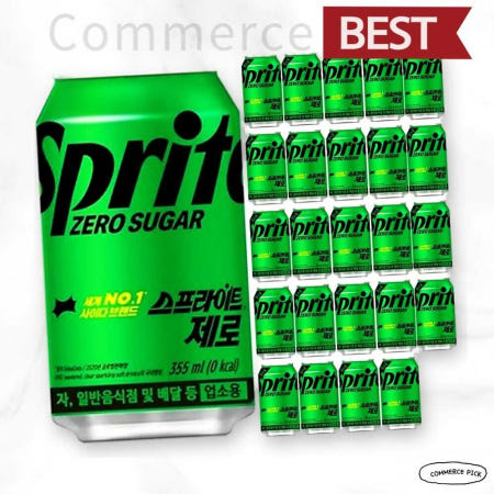 [제로탄산/청량] 스프라이트 제로 355ml 24캔 1박스 커머스픽101