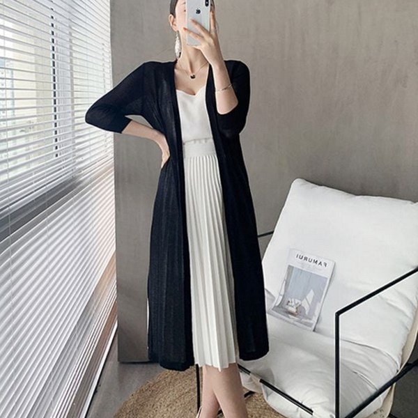 데일리 여성 로브 가디건 얇은 여성 롱 가디건 루즈핏 여름 - 상품 이미지