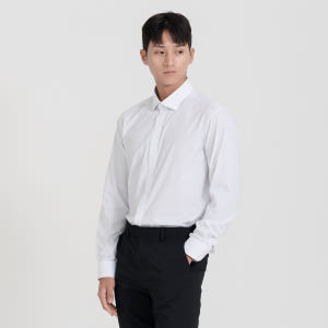 맨하탄셔츠 빅사이즈 뱀부 구김없는 스판 흰색 정장 남자와이셔츠 착용 후기 | 사이즈/핏 총정리 - 상품 이미지 1