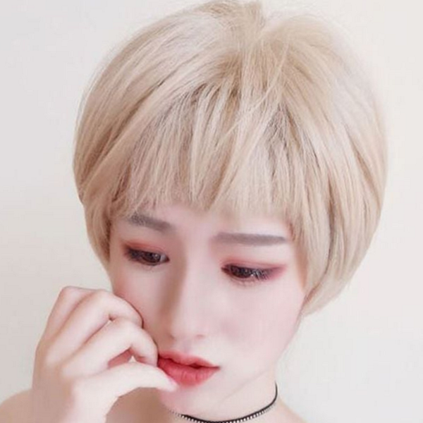 데일리 여성 가발 내츄럴 숏 컷 가발 짧은 스트레이트 통가발 - 상품 이미지