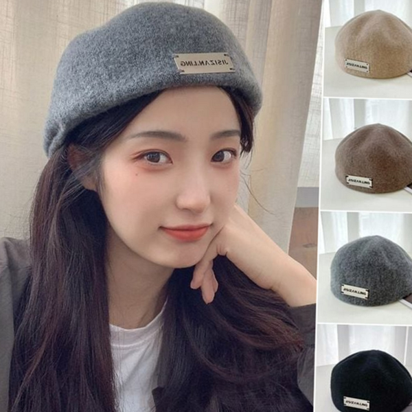 클래식 여자 베레모 데일리 여성 베레모 라벨 가을 - 상품 이미지