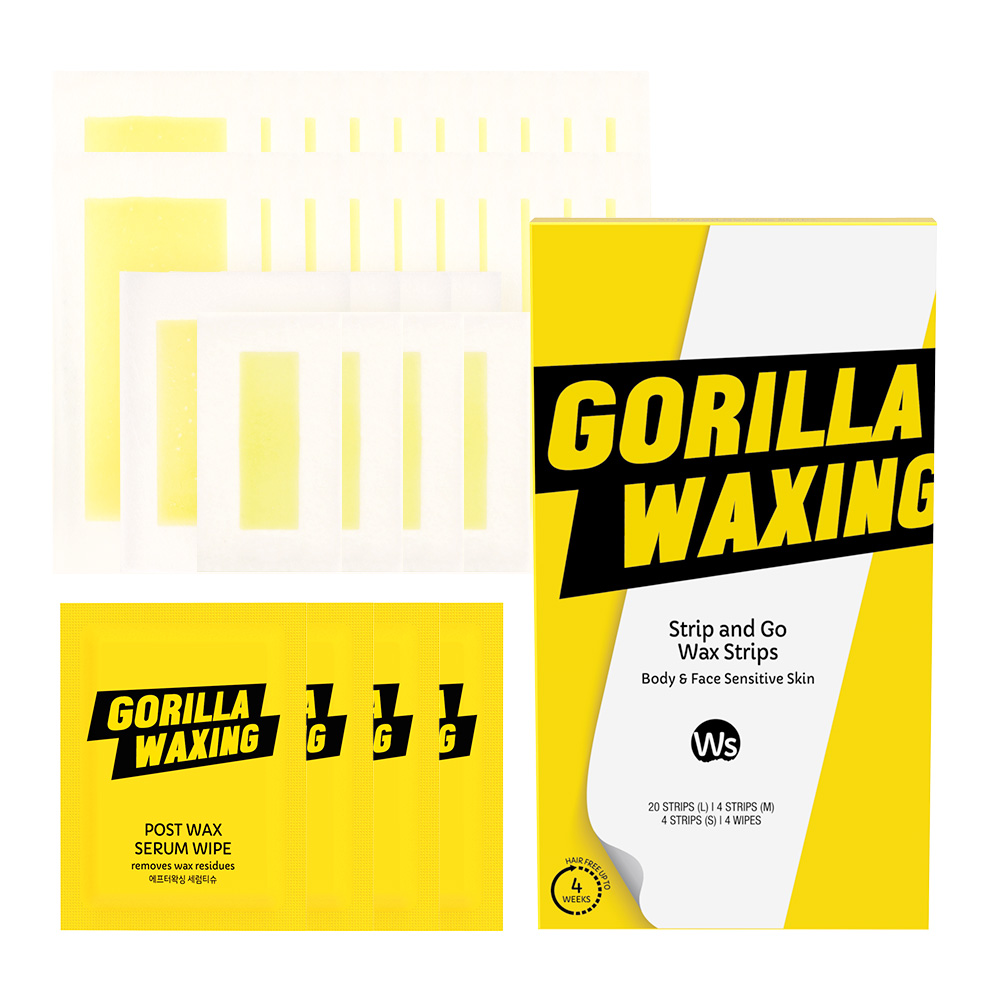 고릴라왁싱 28매 올인원 끈적제로 대용량 왁스스트립 & 애프터왁싱 세럼티슈 세트 셀프왁싱 제품 이미지