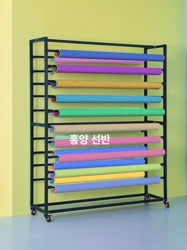 시트지 정리대 원단 거치대 행거 꽃집 필름 진열대 리본 보관 랩핑지 바퀴포함 걸이대 - 상세 이미지 4