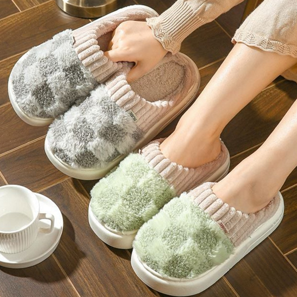 부드러운 여성 털 실내화 따뜻한 남성 털 실내화 방한 - 상품 이미지