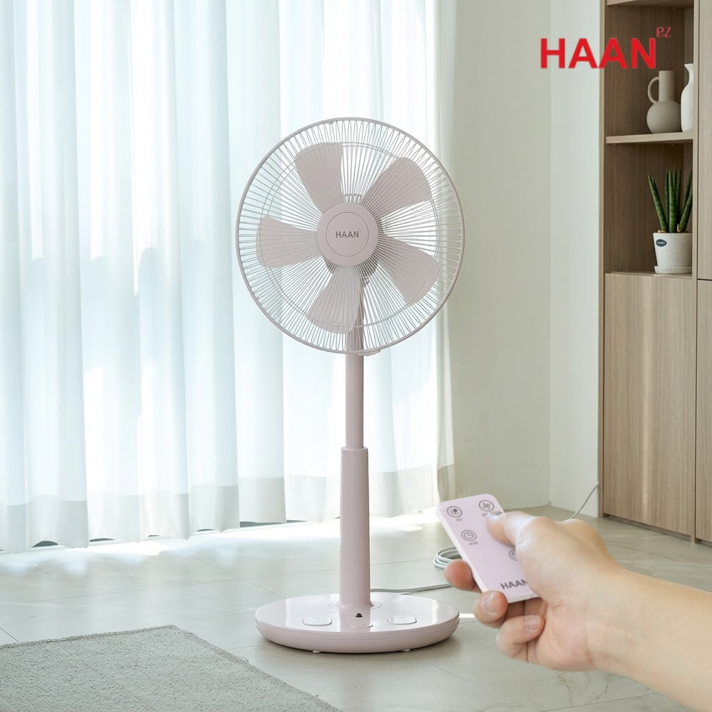 가정용선풍기 아기방 침실용 수면풍 리모컨 저전력 저소음 발터치선풍기 - 상품 이미지