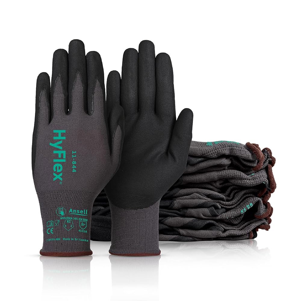 에어로핏 정밀 컴포트 기술이 적용된 Ansell HyFlex 다목적 터치스크린 작업용 장갑 12 Pairs Blue Size 6 (XS) - 상품 이미지