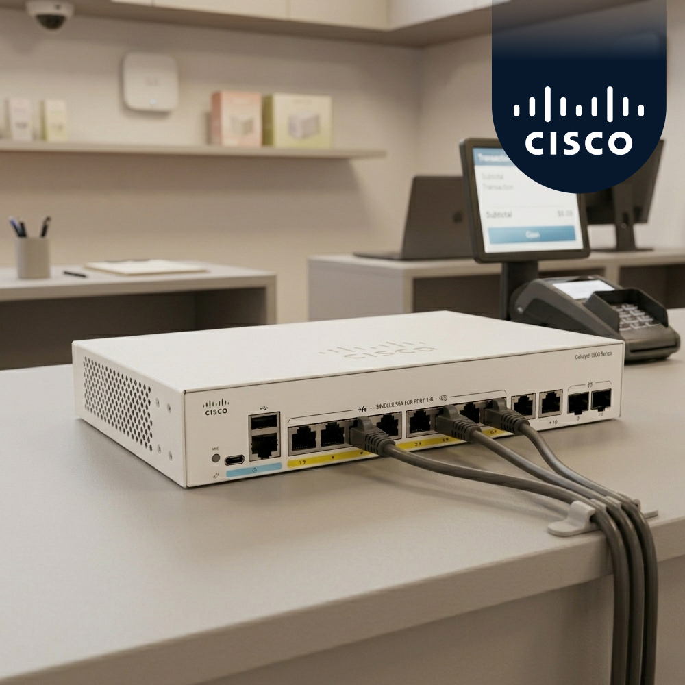 시스코 CISCO C1300-8P-E-2G 8포트 PoE+ 기가비트 관리형 스위치 2SFP - 상품 이미지