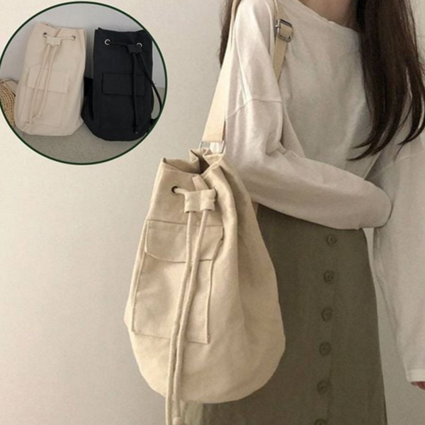 데일리가방 캔버스 복조리 백 패브릭 복조리 버킷백 숄더백 무지 여성 - 상품 이미지
