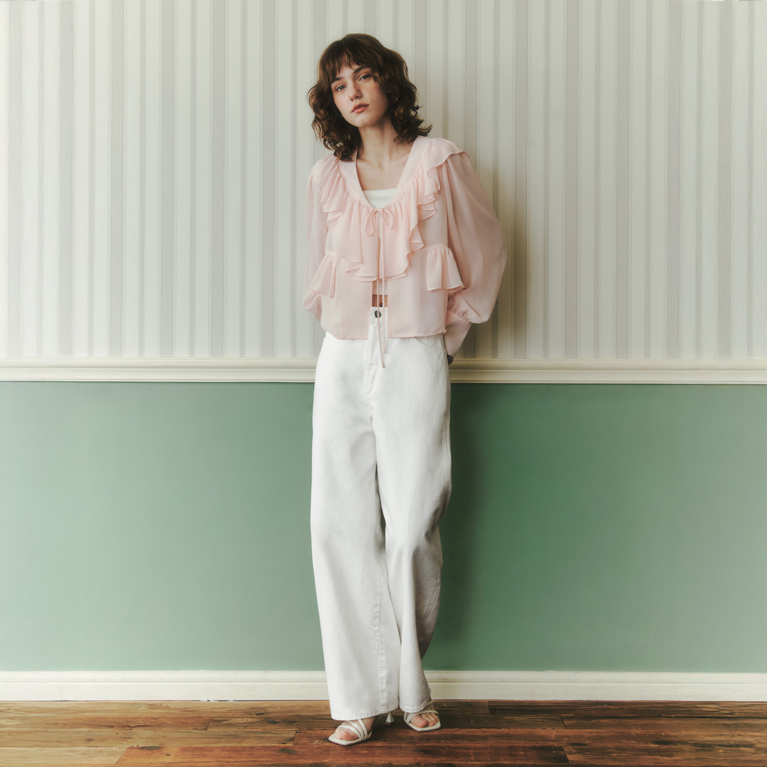 [제로스트릿] 배럴 데님 팬츠 BARREL DENIM PANTS / WHITE - 상세 이미지 2