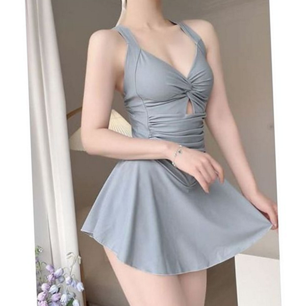 꼬임 여성 원피스 수영복 플레어 스윔웨어 치마 여름 - 상품 이미지